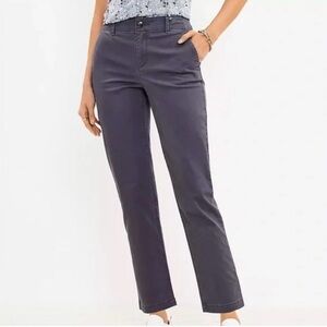 LOFT GRAY CROP CHINOS PANTS